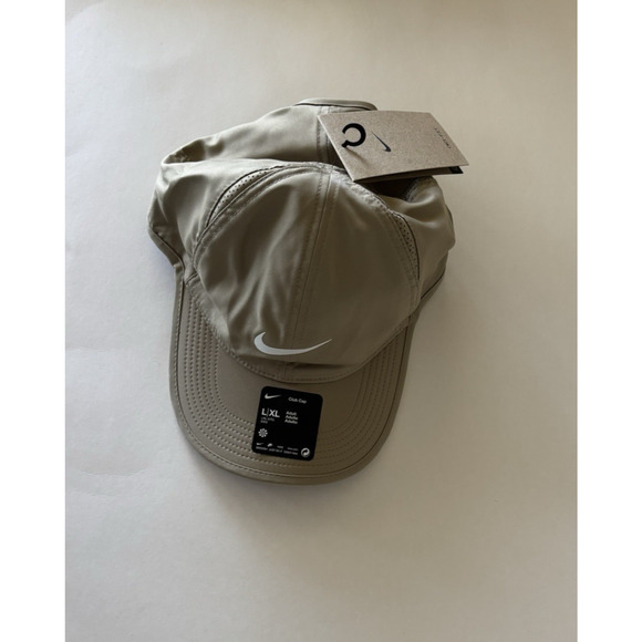 Nike Dri FIT Size L/XL Club Unstructured Featherlight Cap Khaki White FB5682 247 - Picture 13 of 13